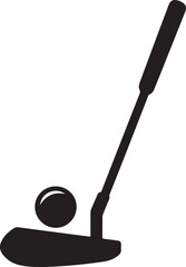 Golf Putter With Ball silhouette Icon