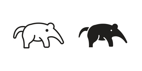 Ant eater icon symbols. app and web UI solid and line icon, EPS10