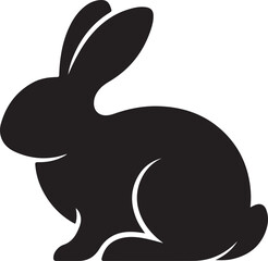 rabbit head peeking logo silhouette vector art illustratio