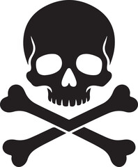 line icon crossbones skull death isolated on white background