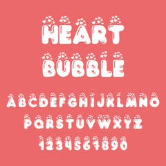 Heart Bubble Font features cute, rounded bubble letters with heart accents—perfect for Valentine’s Day designs, wedding invitations, romantic cards, and all love-themed projects.