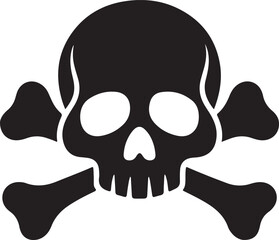 line icon crossbones skull death isolated on white background