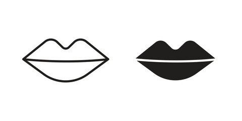 Big lips icon symbols. app and web UI solid and line icon, EPS10