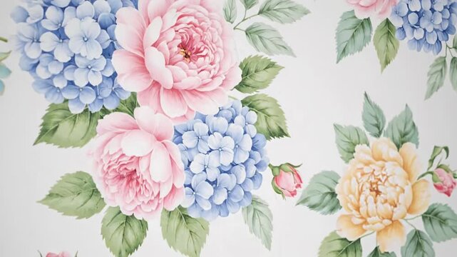 Elegant Floral Pattern - A Seamless Watercolor Design for Backgrounds.