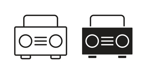 Boombox icon symbols. app and web UI solid and line icon, EPS10 © Win
