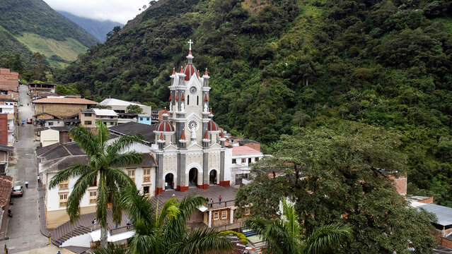 San Andres de Cuerquia, Antioquia, Colombia. August 31, 2025. The parish originated in 1761 in the Guarcama Valley and moved there in 1853