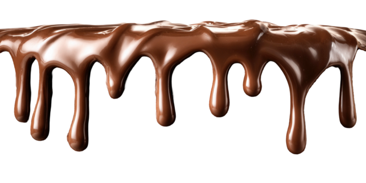 Dripping chocolate on a black background