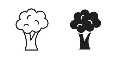 Cauliflower icon symbols. app and web UI solid and line icon, EPS10
