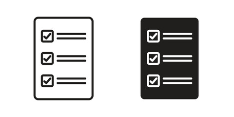 Checklist icon symbols. app and web UI solid and line icon, EPS10