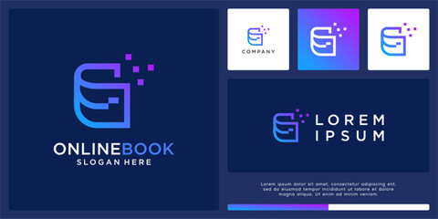 Online book logo design template