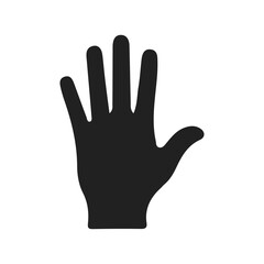 Five Finger Raise Hand Sign Gesture Sillouette