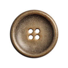 Worn tan button with 4 holes, centered on black