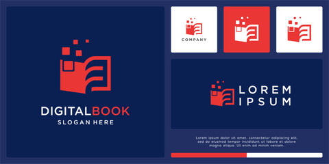 Digital book logo design template