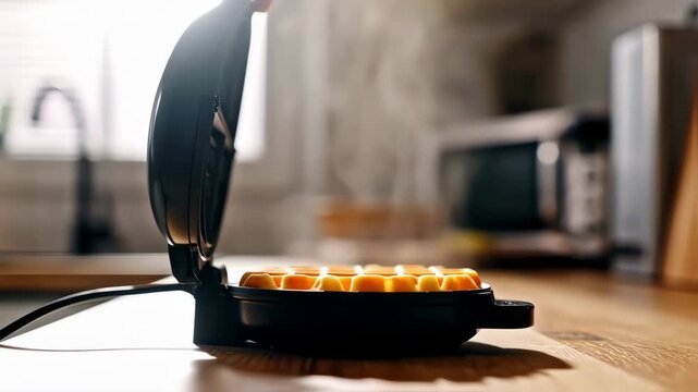 cooking waffle