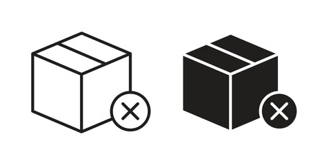 Delivery cancelled icon symbols. app and web UI solid and line icon, EPS10