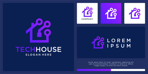 Tech house logo design template