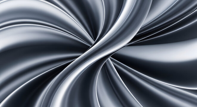 Abstract Metallic Silver Grey Swirling Dynamic Liquid Flow Background