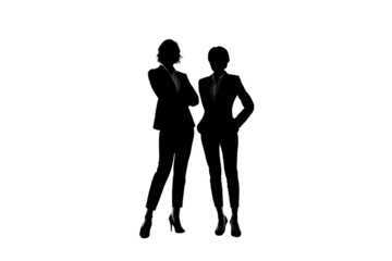 Silhouettes of business people on a transparent background. Business, economy, time, society, health, relationships. For designers, marketers, IT professionals. Popular image, illustration.