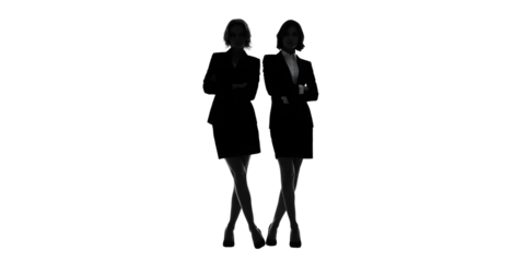 Silhouettes of business people on a transparent background. Business, economy, time, society, health, relationships. For designers, marketers, IT professionals. Popular image, illustration.