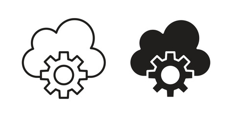 Devops icon symbols. app and web UI solid and line icon, EPS10