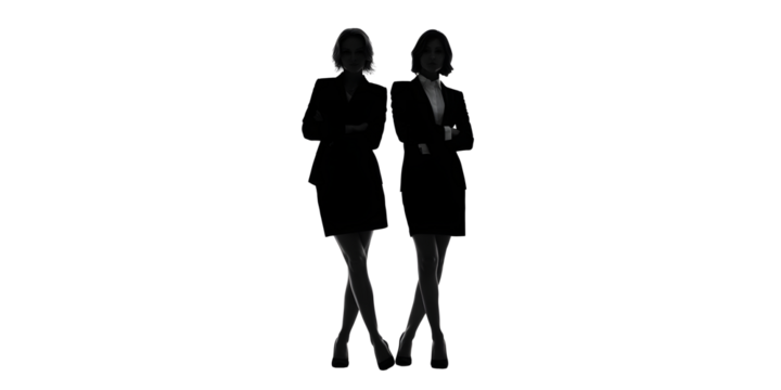 Silhouettes of business people on a transparent background. Business, economy, time, society, health, relationships. For designers, marketers, IT professionals. Popular image, illustration.
