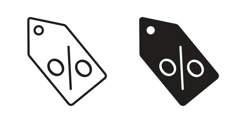 Discount icon symbols. app and web UI solid and line icon, EPS10