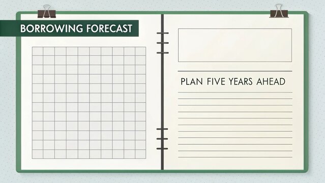 Borrowing Forecast Template with Graph Paper and Planning Section for Financial Management and Budgeting Needs