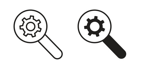 Due diligence icon symbols. app and web UI solid and line icon, EPS10