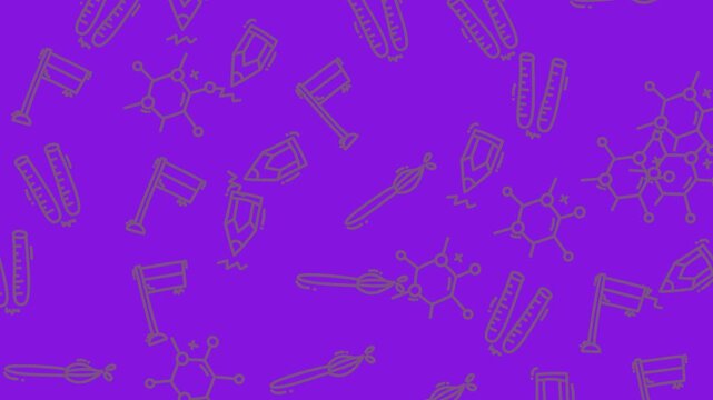 Purple pattern with flag cells and outlined items, suitable for background design, digital artwork, and patriotic themes. Great for decorative projects.
