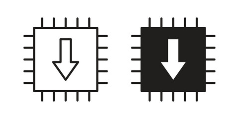 Firmware icon symbols. app and web UI solid and line icon, EPS10
