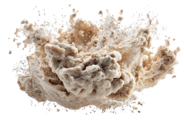 Beige liquid splash in dynamic motion