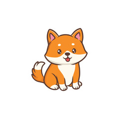 Obraz premium Adorable Shiba Inu Puppy Sitting