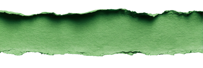 Torn green paper on black