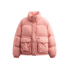 Rosy down puffer jacket, chest pockets, snap closure