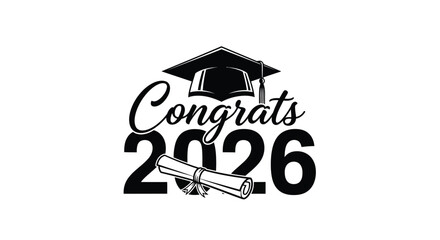 Congrats 2026 graduation vector design