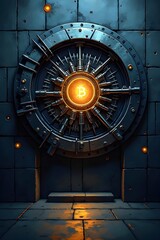 AI Generative. Glowing Sci-Fi Portal of Technology, Security, and Future Access. 1