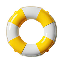 Yellow, white lifesaver, angled, floatation device, help