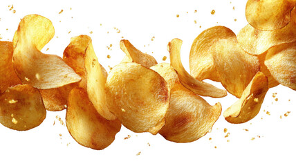 Crispy potato chips, golden brown