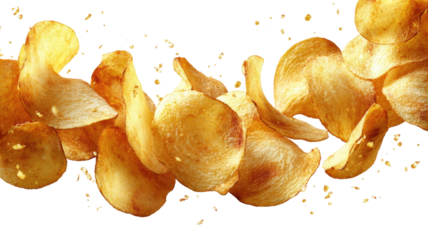Crispy potato chips, golden brown