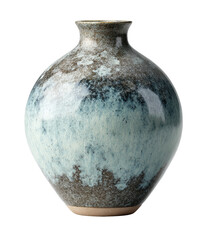 Mottled vase with blue, gray, and brown glaze