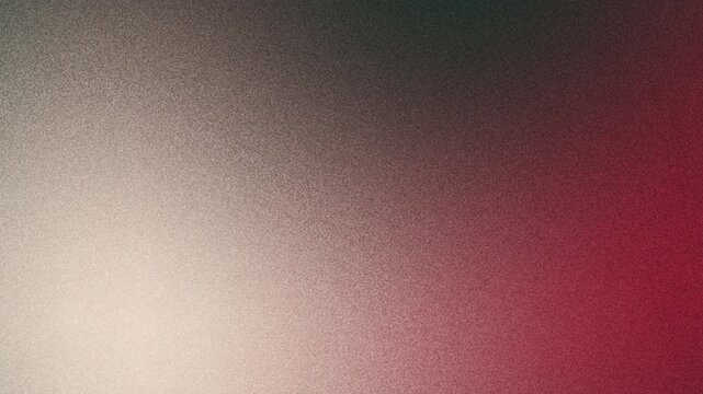 Seamless loop abstract backdrop with a soft gradient mix of dark green, beige, and red colors, enhanced by a fine grain noise texture. Suitable for digital art, presentations and christmas concept.