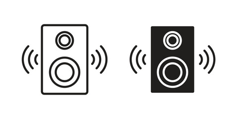 Soundbox icon symbols. app and web UI solid and line icon, EPS10