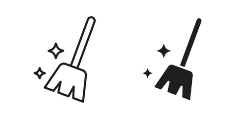 Sweeping icon symbols. app and web UI solid and line icon, EPS10