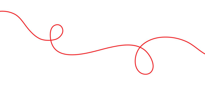 simple red curly line design art.