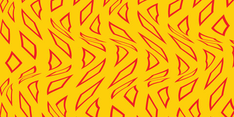 simple red outline rhombus wave pattern on yellow for banner poster background.