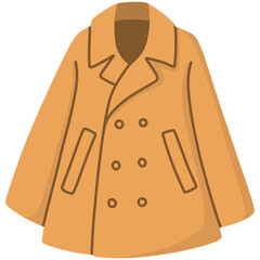 Brown coat cartoon illustration 