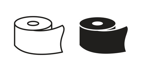 Toilet Paper icon symbols. app and web UI solid and line icon, EPS10
