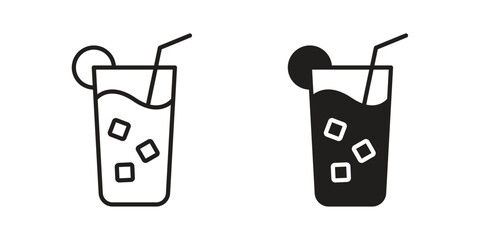 Tom Collins icon symbols. app and web UI solid and line icon, EPS10