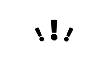 Urgent warning sign: three black exclamation marks important
