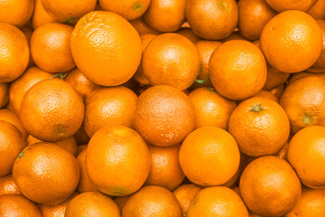 Fresh oranges in full overhead shot